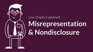 Misrepresentation and Nondisclosure  Contracts  Defenses amp Excuses [upl. by Susann887]