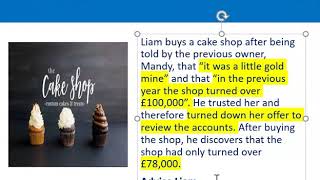 How to apply misrepresentation Liam cupcake scenario [upl. by Inigo]