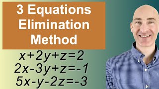 Solving Systems of 3 Equations Elimination [upl. by Nealey575]