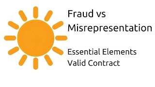 Fraud vs Misrepresentation  Other Essential Elements of a Valid Contract  CA CPT  CS amp CMA [upl. by Hgielrebma]